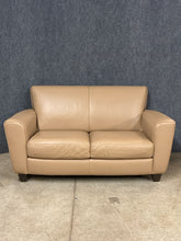 Load image into Gallery viewer, Natuzzi Tan Leather Loveseat