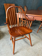 Load image into Gallery viewer, Solid Cherry Dining Table with 6 Windsor Chairs &amp; 1 Leaf