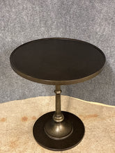 Load image into Gallery viewer, Antiqued Bronze Pedestal Side Table