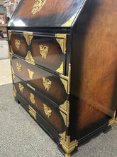 Load image into Gallery viewer, Asian-Style Ebonized &amp; Burlwood Brass-Mounted Secretary Desk