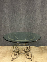 Load image into Gallery viewer, Scroll Iron &amp; Glass Round Dining Table
