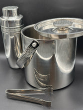 Load image into Gallery viewer, Ralph Lauren Stainless Steel Cocktail Shaker &amp; Ice Bucket Set with Tongs