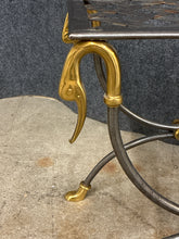 Load image into Gallery viewer, Neoclassical Iron Side Table with Brass Swan Heads
