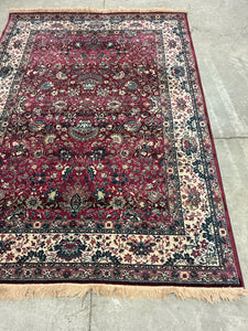 Persian-Style Wool Rug in Red and Ivory