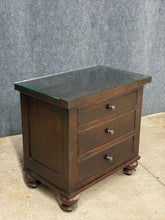 Load image into Gallery viewer, Restoration Hardware 3-Drawer Nightstand with Glass Top