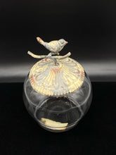 Load image into Gallery viewer, Rustic Bird Finial Glass Apothecary Jar with Cast Metal Lid