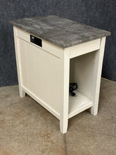 Load image into Gallery viewer, Grey/White Side Table with Power Outlet