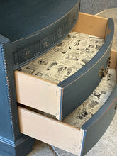 Load image into Gallery viewer, Vintage Painted Nightstand with Open Shelf &amp; Two Drawers
