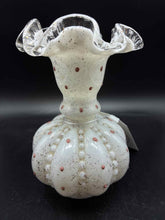 Load image into Gallery viewer, Fenton Glass Vintage White Print Vase