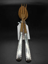 Load image into Gallery viewer, Wood Sterling Silver 2 Piece Serving utensils