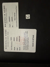 Load image into Gallery viewer, Magnolia Home Herringbone Top Dining Table with Metal Trestle Base