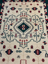 Load image into Gallery viewer, Southwestern Style Wool Area Rug with Green Border