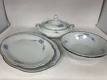 Load image into Gallery viewer, Platinum Trim Floral Porcelain White Dinnerware set