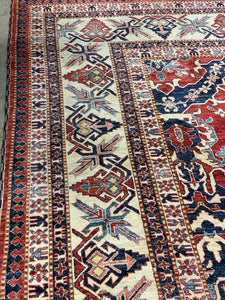 Oversize Hand-Knotted Persian Heriz Rug
