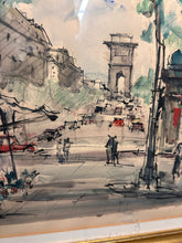 Load image into Gallery viewer, Rene-Maxime Choquet Original Paris Street Market Watercolor