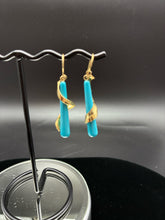 Load image into Gallery viewer, Gold Turquoise Earrings