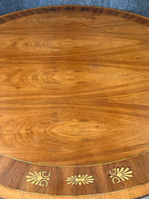 Load image into Gallery viewer, English Regency Style Brass Inlaid 60" Round Pedestal Table