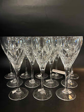 Load image into Gallery viewer, 12 Piece Waterford Marquis Clear Crystal Swirl Glasses
