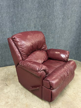Load image into Gallery viewer, Burgundy Leather Swivel Rocker Recliner Chair