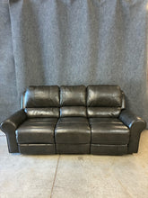 Load image into Gallery viewer, Traditional Grey Leather Power Reclining Sofa