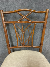 Load image into Gallery viewer, Pair of Bar Height Stools with Faux Bamboo Style Metal Backs