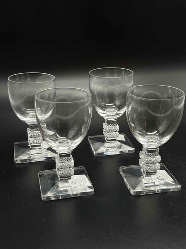 4 Piece Lalique Crystal Glasses