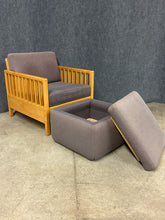 Load image into Gallery viewer, Pompanoosuc Mills Spindle Armchair With Upholstered Storage Ottoman