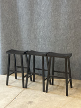 Load image into Gallery viewer, Set of 3 Black Pottery Barn Saddle Stools