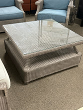 Load image into Gallery viewer, Lloyd Flanders Wicker Coffee Table with Glass Top