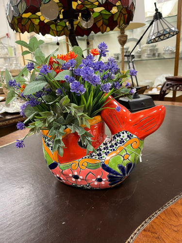 Pottery Southwestern Floral Multi-Color Planter/Urn