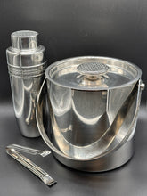 Load image into Gallery viewer, Ralph Lauren Stainless Steel Cocktail Shaker &amp; Ice Bucket Set with Tongs