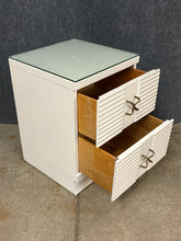 Load image into Gallery viewer, Painted Two-Drawer Nightstand with Glass Top