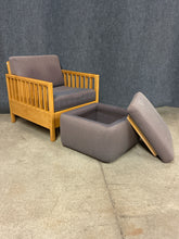 Load image into Gallery viewer, Pompanoosuc Mills Spindle Armchair With Upholstered Storage Ottoman