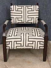 Load image into Gallery viewer, Wood Trim Armchair with Geometric Upholstery