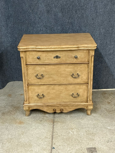 French Heritage Glass Top Nightstand/Side Chest With Glass Top