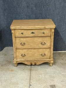 French Heritage Glass Top Nightstand/Side Chest With Glass Top