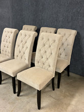Load image into Gallery viewer, Set of 6 Beige Tufted High Back Dining Chairs