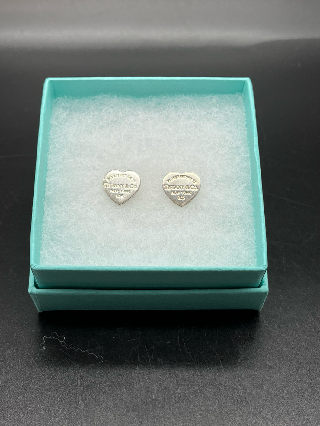 Tiffany & Co Sterling Silver Heart Shape Pierced Earrings