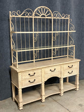 Load image into Gallery viewer, Lane Painted Wood Buffet with Wrought Iron &amp; Glass Hutch