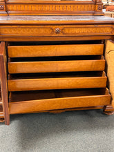 Load image into Gallery viewer, Antique Birdseye Maple Marble-Top Dresser w/ Mirror &amp; Carved Details