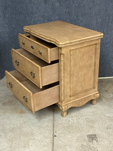 French Heritage Glass Top Nightstand/Side Chest With Glass Top