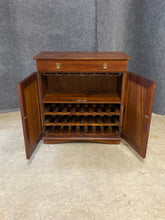 Load image into Gallery viewer, Pier 1 Imports Wood Bar Cabinet with Woven Rattan Panels