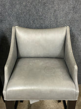 Load image into Gallery viewer, Pair of Lee Industries Gray Leather Bar Stools