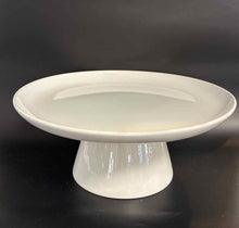 Load image into Gallery viewer, Pottery Barn Stoneware White Round Cake plate/stand
