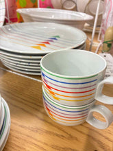 Load image into Gallery viewer, Striped Ceramic White Print Dinnerware set
