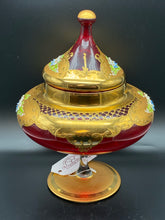 Load image into Gallery viewer, Murano Glass Ruby 2 Piece Jar