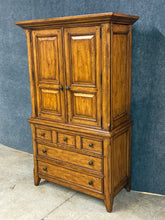 Load image into Gallery viewer, Thomasville Rustic Oak Armoire Chest