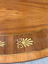 Load image into Gallery viewer, English Regency Style Brass Inlaid 60" Round Pedestal Table