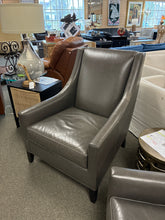 Load image into Gallery viewer, Mitchell Gold + Bob Williams "Cara Tall Chair" in Grey Leather