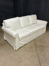 Load image into Gallery viewer, Pottery Barn Buchanan Slip Cover Sleeper Sofa